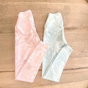 P'tula Desa'ree II Swift Leggings in Rose Gold (pink) and Tahitian Blue size XS